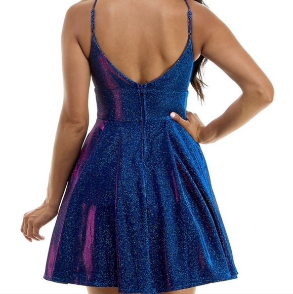 Juniors' Glitter-Knit  Skater Party Dress - Picture 2 of 13